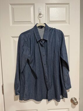 Eileen Fisher Blue Denim Tunic Shirt